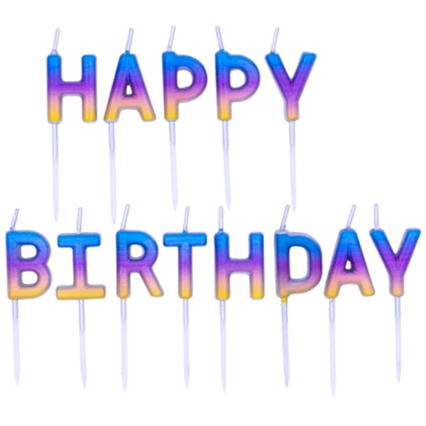 Свічки Happy Birthday омбре фіолетові 