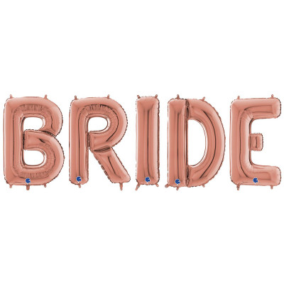 Буквы Bride на девичник розовое золото 66 см