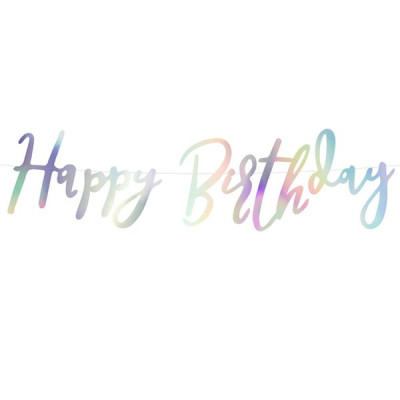 Гирлянда Happy birthday перламутр