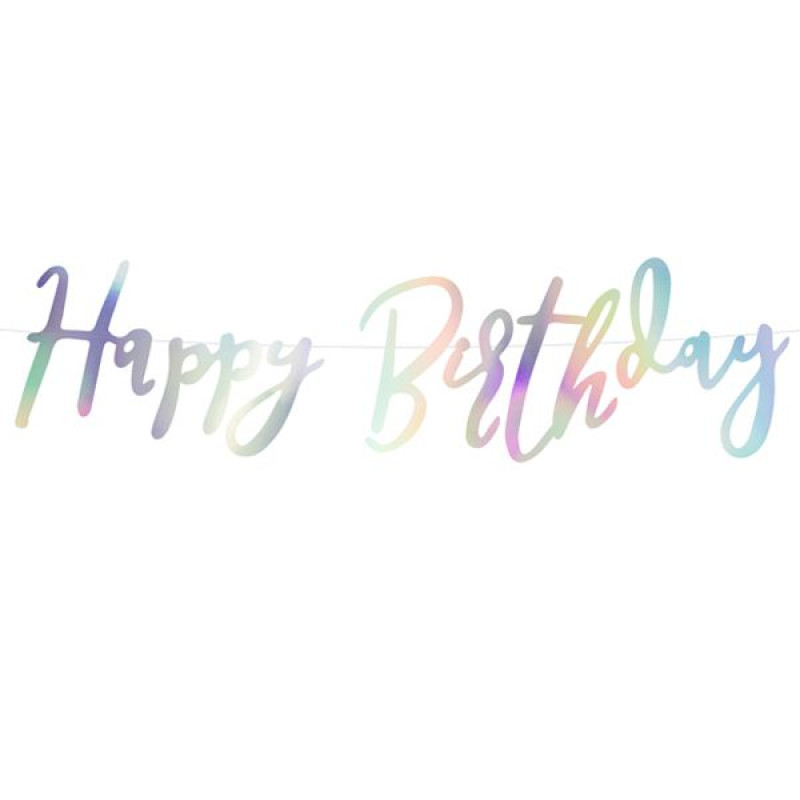 Гирлянда Happy birthday перламутр