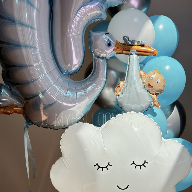 Balloons for discharge with stork