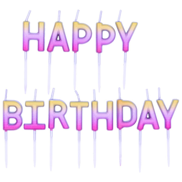 Свічки Happy Birthday рожеві омбре