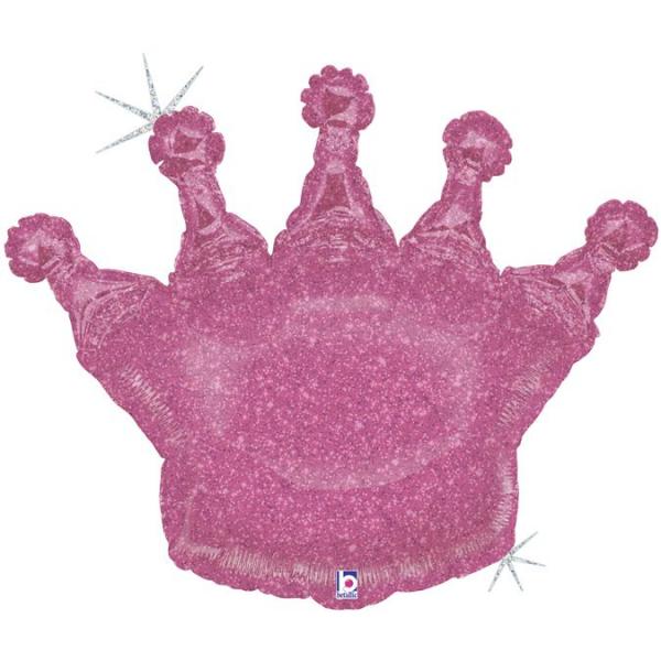 Корона розовая голография 61х75 см