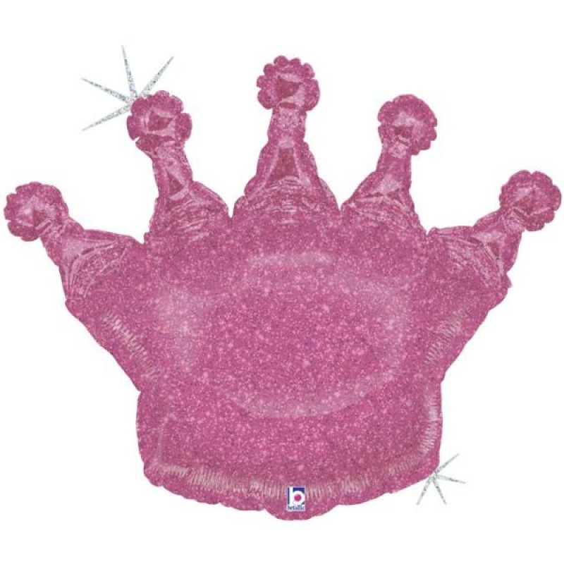 Корона розовая голография 61х75 см