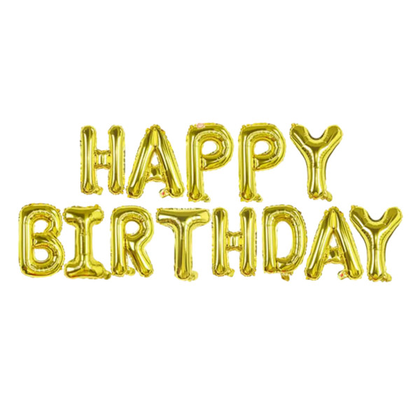 Гірлянда надувна Happy Birthday золота