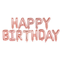 Гірлянда надувна Happy Birthday рожеве золото