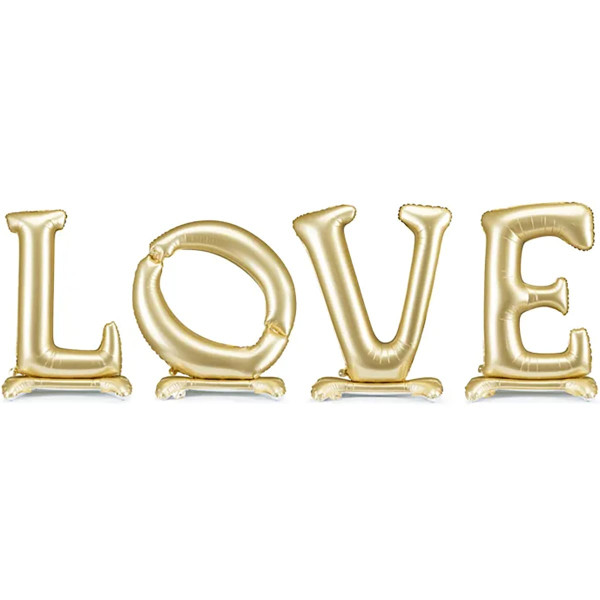 Букви LOVE на підставці золотиста 350х114 см