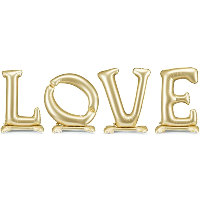 Букви LOVE на підставці золотисті 350х114 см